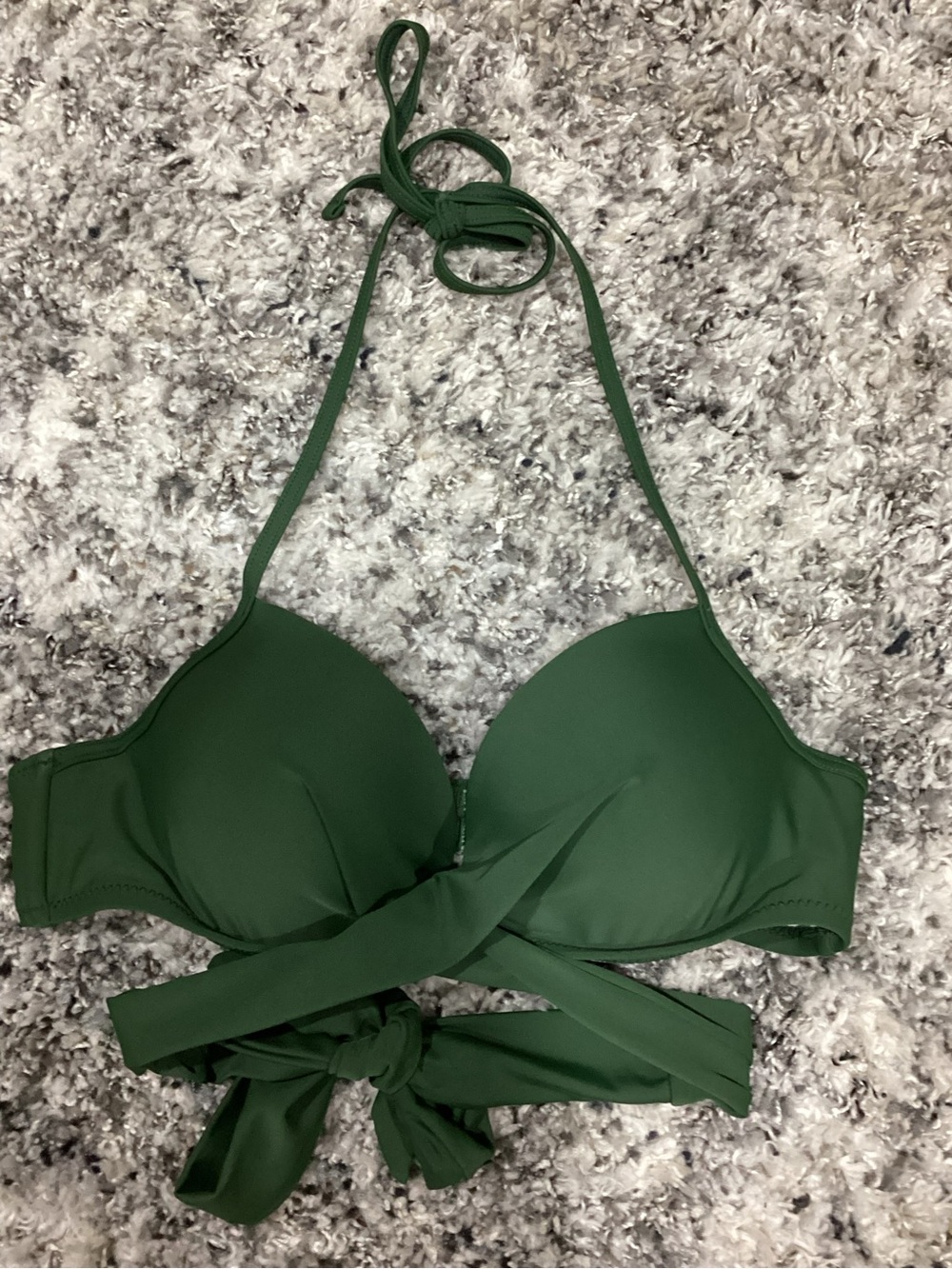Women's Green Halter Tie Bikini Top